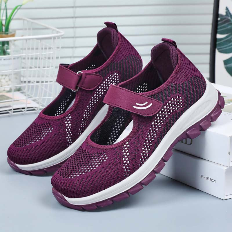 Dame Sports Slip-On Sneakers med justerbar rem og åndbar overmaterialestruktur Stilla