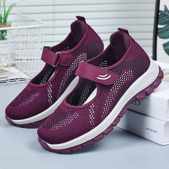 Dame Sports Slip-On Sneakers med justerbar rem og åndbar overmaterialestruktur Stilla