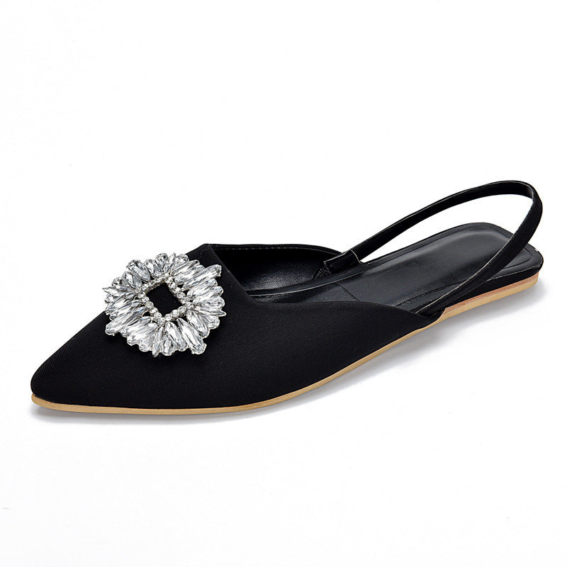 Dame Elegant Slingback-Ballerinaer med glitrende smykkedetalje Stilla