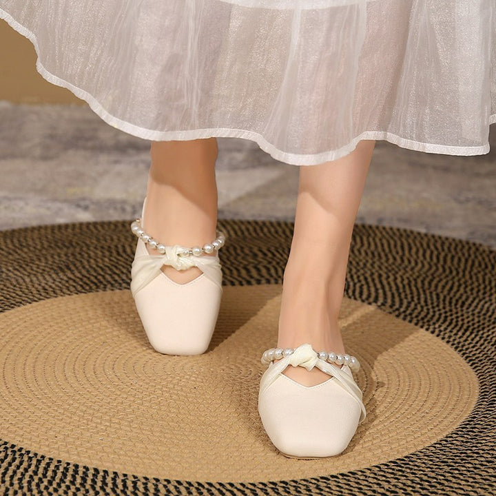 Dame elegante Mules med perleapplikationer og moderigtig sløjfe-design Stilla
