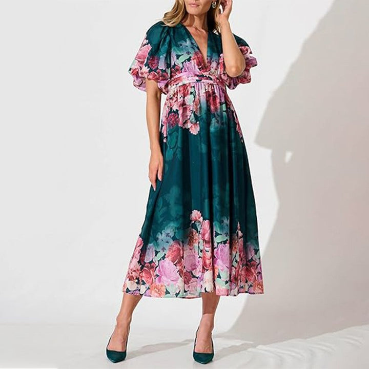 Dame maxikjole med blomsterprint Stilla