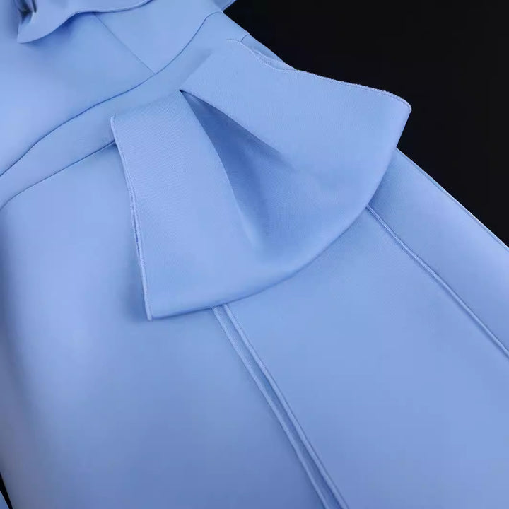 Dame Elegant Off-Shoulder Kjole med dekorativt Rüschensaum og asymmetrisk Detalje Skovae