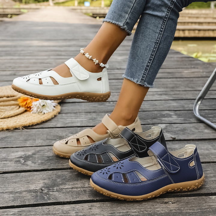 Dame komfort-sandaler med åndbart overmateriale og justerbar velcro Stilla