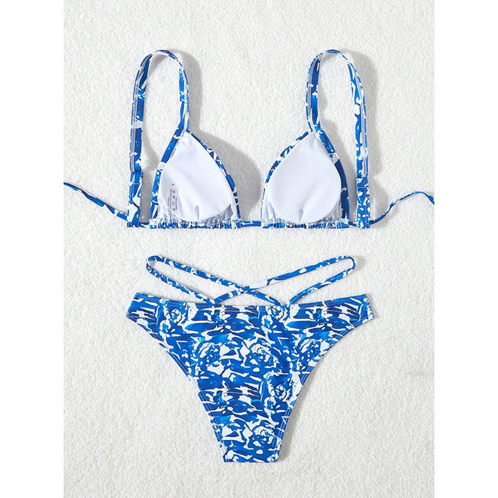 Dame triangle bikini med justerbare stropper og stilfuldt farvemix Skovae