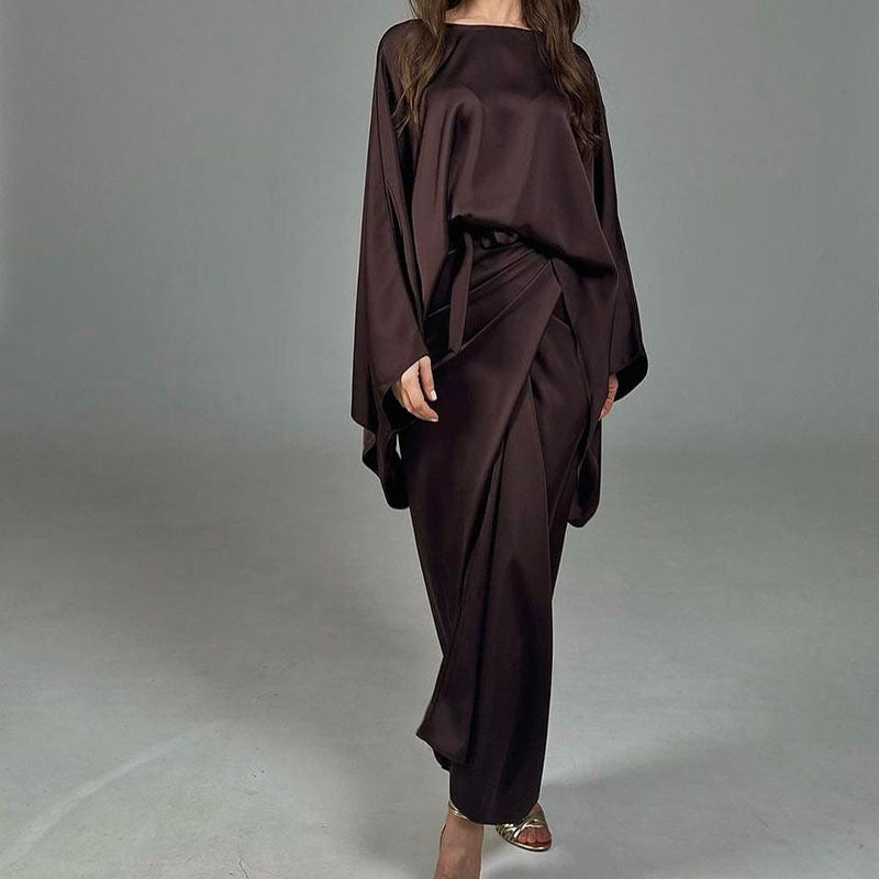 Dame Satin Bred-Bukser Overall Sæt Stilla