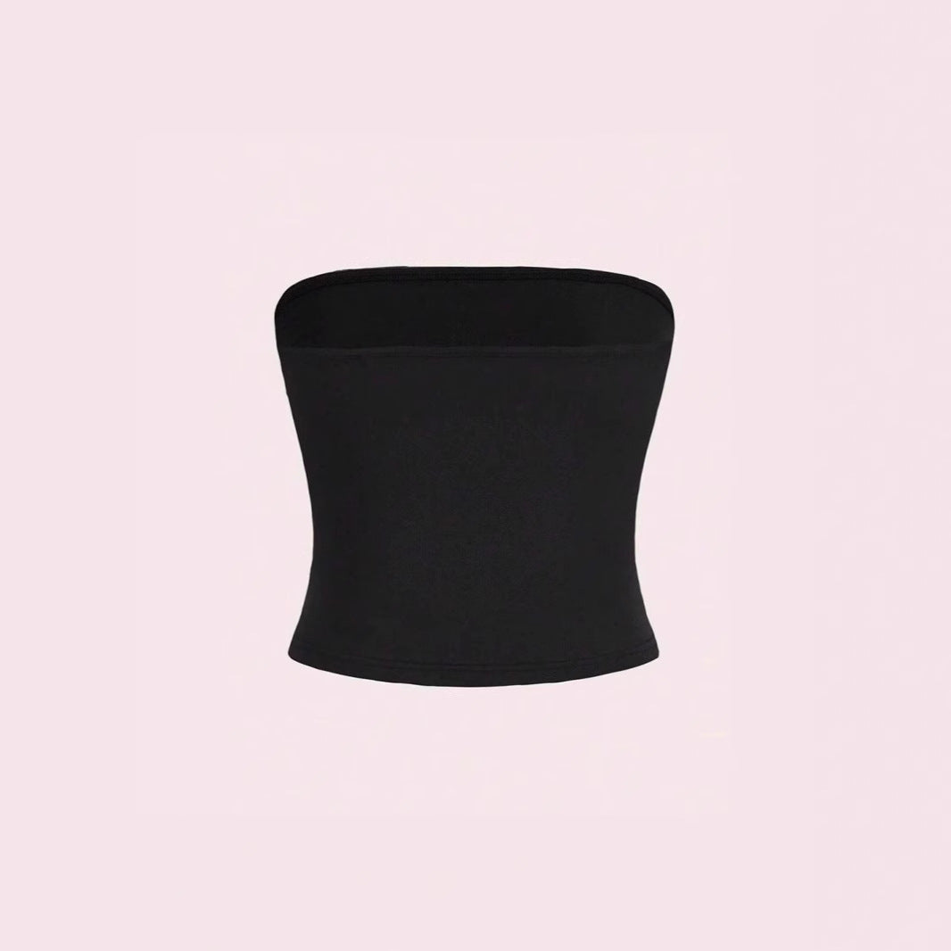 Dame Bandeau-top med romantisk hjerte-design og sløjfe-tryk Skovae