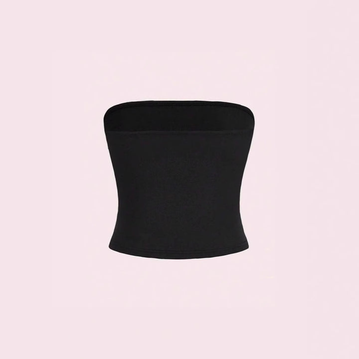 Dame Bandeau-top med romantisk hjerte-design og sløjfe-tryk Skovae
