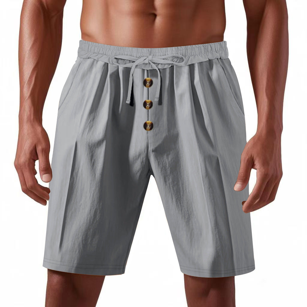 Herrer stilfulde sommershorts med knaplukning og elastisk talje Stilla