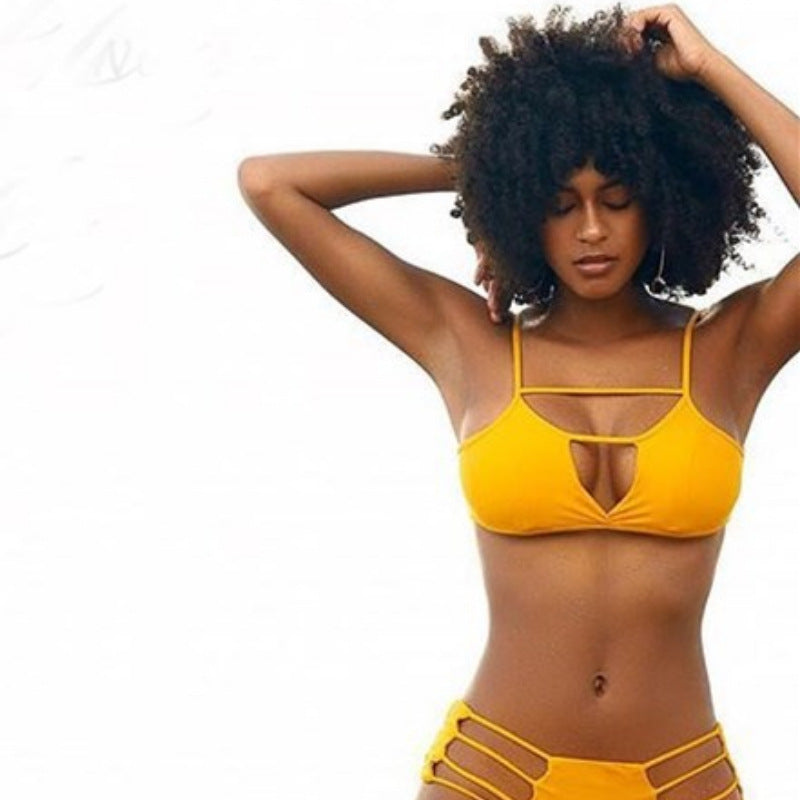 Dame Designer-bikini med cut-outs og remme Skovae