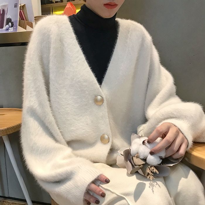 Kvinders Cozy Cardigan med Store Knapper Stilla