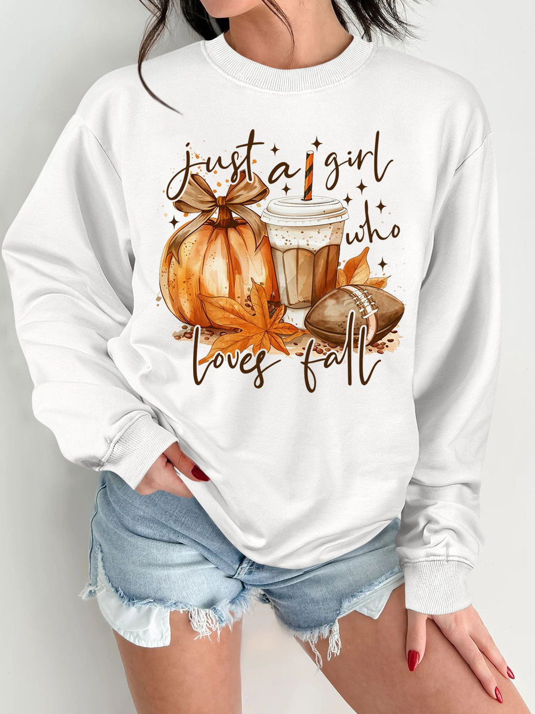 Kvinders sweatshirt med efterårsmotiv og inspirerende print Stilla