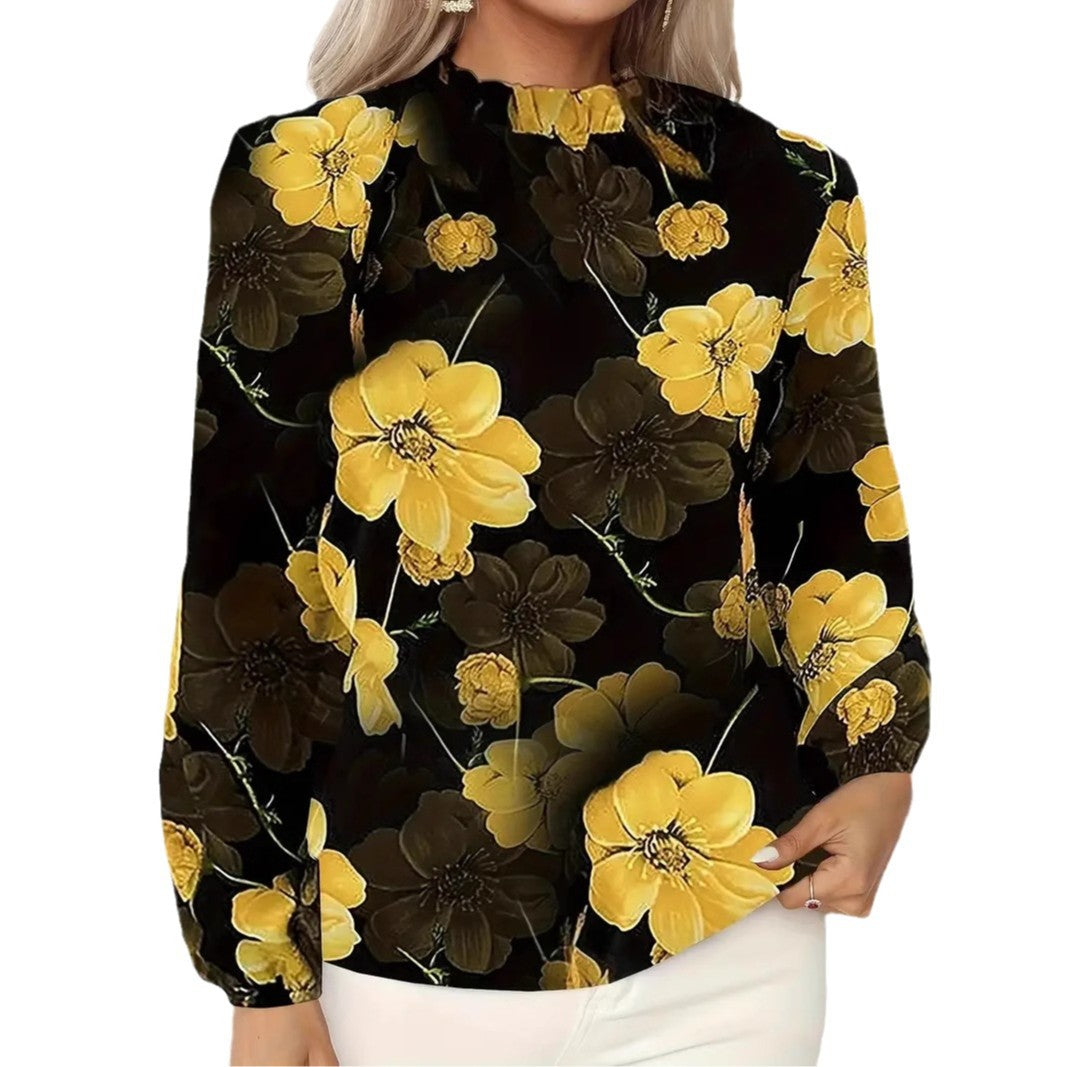 Damebluse med blomsterdesign Stilla
