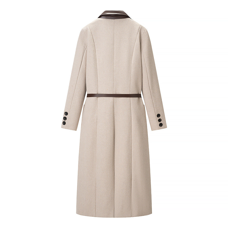Damer Elegant Trench Coat med Bælte og Fin Krave Stilla