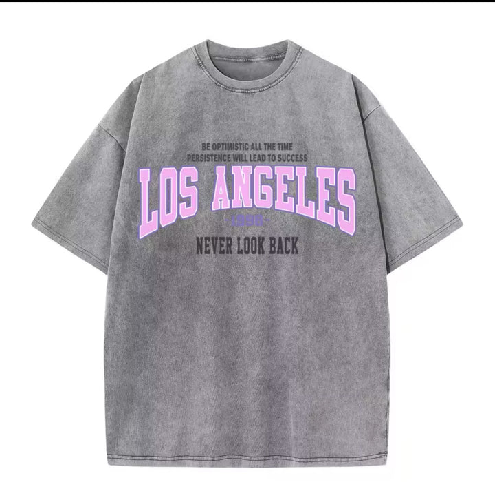 Dame komfortabelt statement T-shirt med retro Los Angeles print Stilla