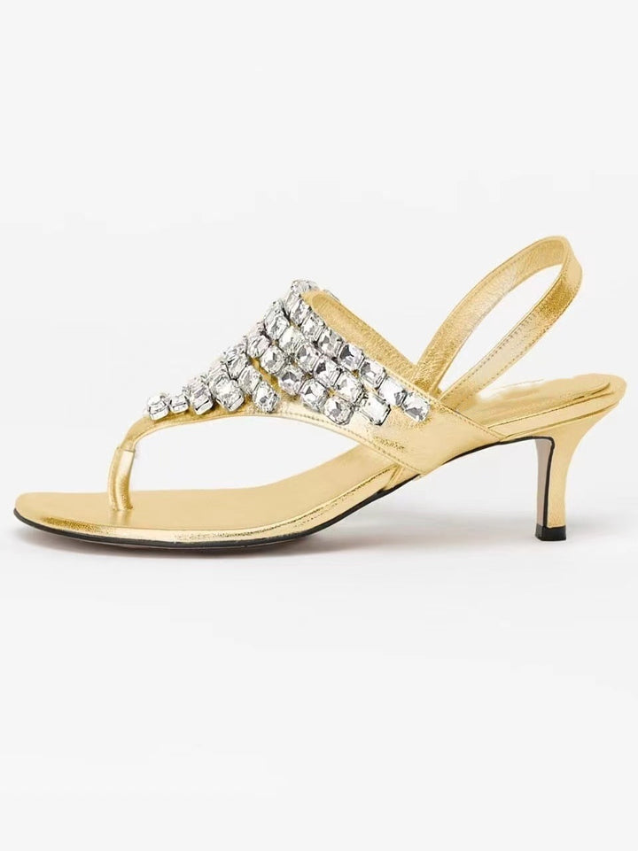 Dame Elegant med strass dekoreret Slingback Sandaler Stilla