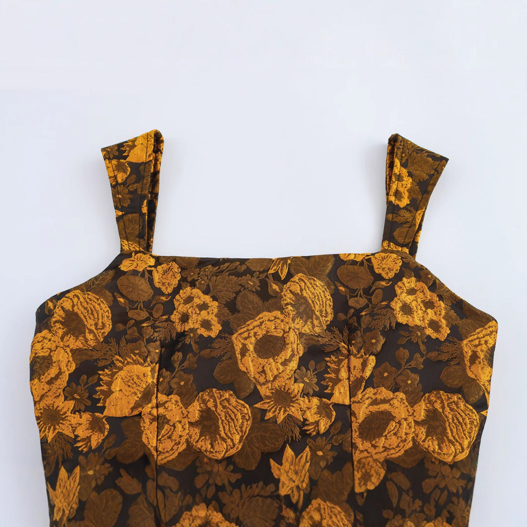 Dame Floral-Print Crop Top med justerbart bindedetalje Stilla