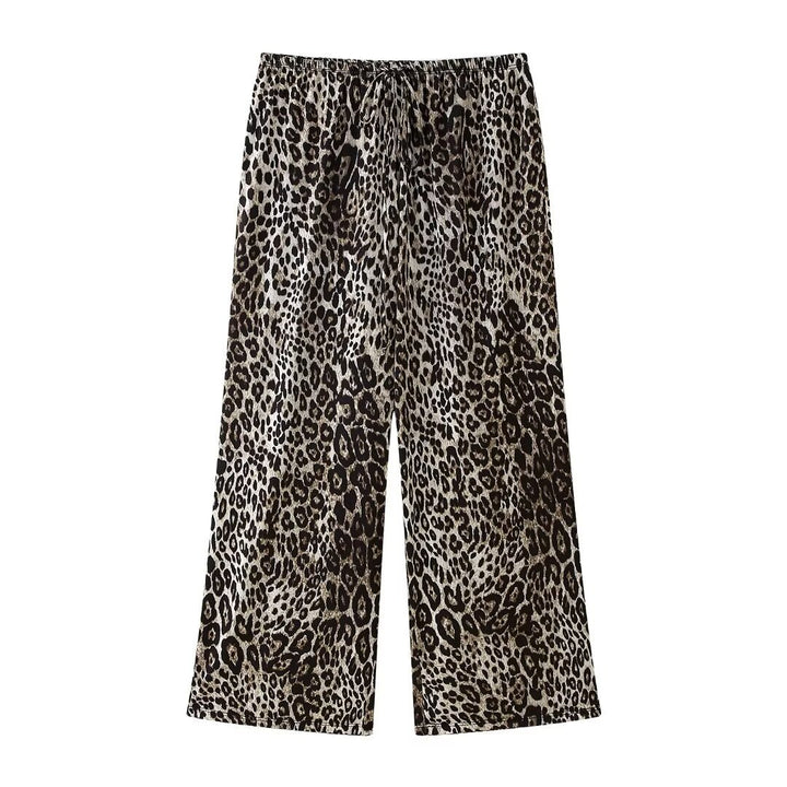 Femme Høj talje Løs Leopardmønster Bukser Stilla
