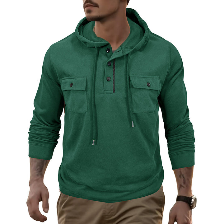 Herrer Hoodie med funktionelle brystlommer og hætte Stilla
