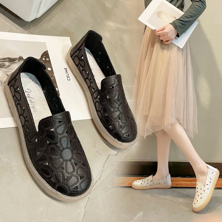 Dame Slip-On Sko med blomstret design og skridsikker sål Stilla