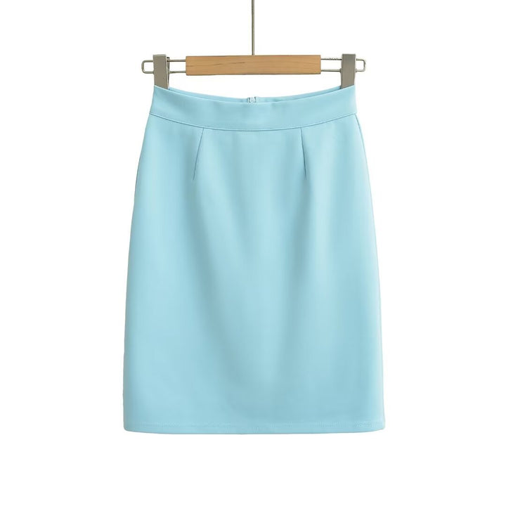 Dame elegant blyantskjørt med raffineret plissédesign og glat materiale Stilla