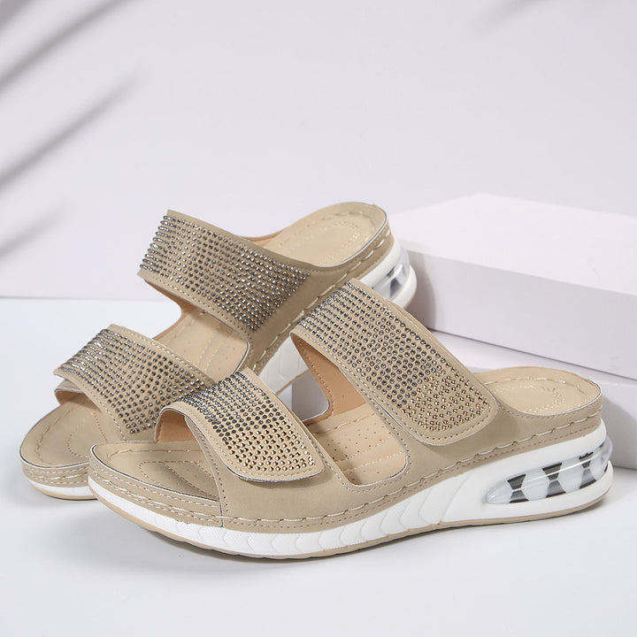Dame mode sandaler med strass dekorationer og innovativt dæmpningssystem Stilla