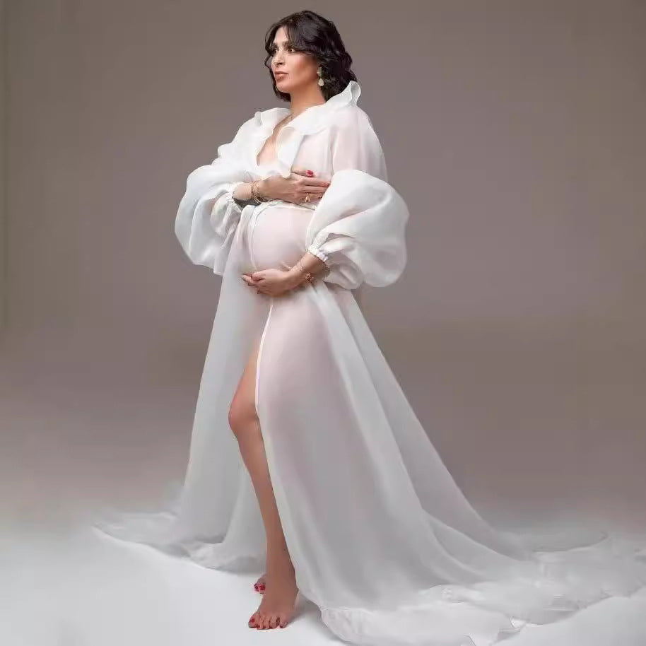 Dame æterisk transparent chiffon graviditetskjole Stilla