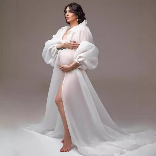 Dame æterisk transparent chiffon graviditetskjole Stilla