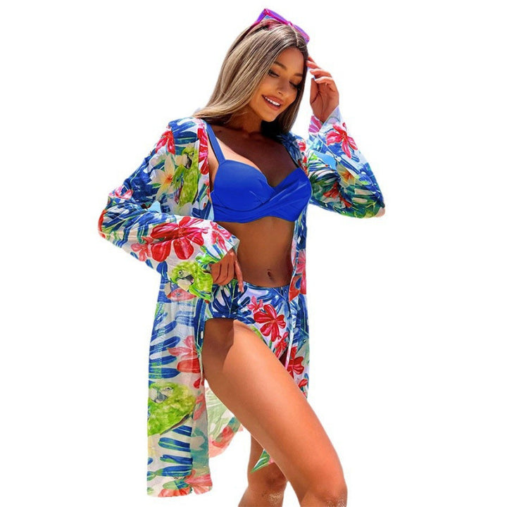 Dame Bikini sæt med innovativt design og blomsterprint Skovae