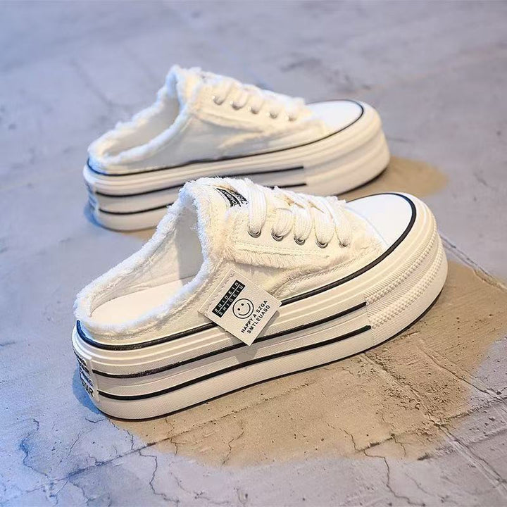 Dame Sneakers-Pantoletten med moderigtigt fleece-futter og innovativ platform Stilla