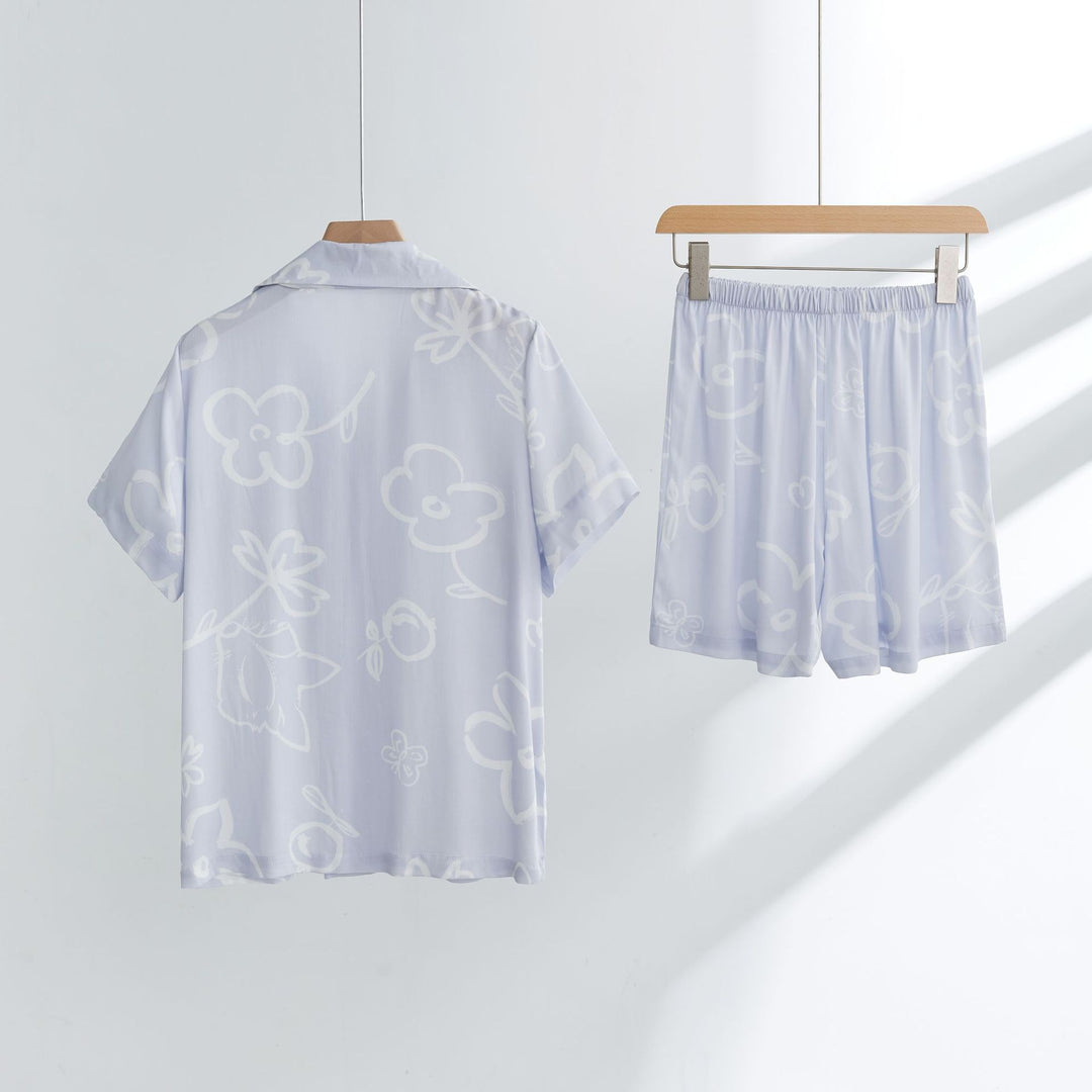 Dame elegant pyjamasæt med blomsterdesign og behagelig pasform Stilla