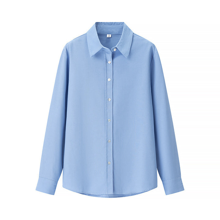 Dame langærmet bluse med elegant krave og smagfulde knapdetaljer Stilla