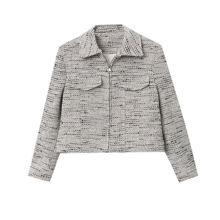 Dame Mode Boucle Jakke med Chesterfield Krave Stilla