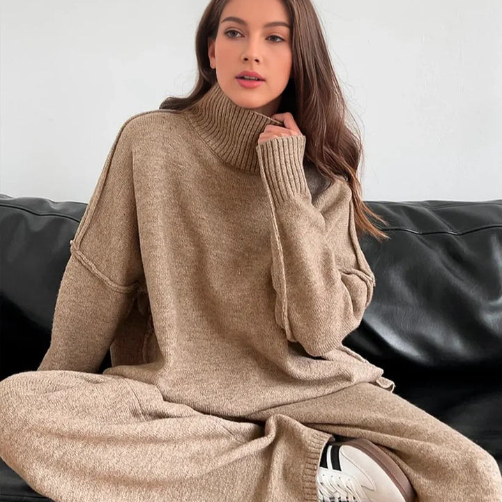 Kvinders cozy loungewear sæt lavet af blød strik Stilla