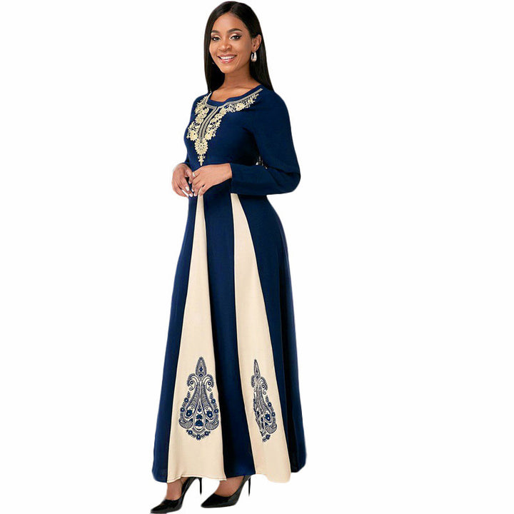 Dame Elegant Maxikjole med detaljeret broderet mønster Stilla
