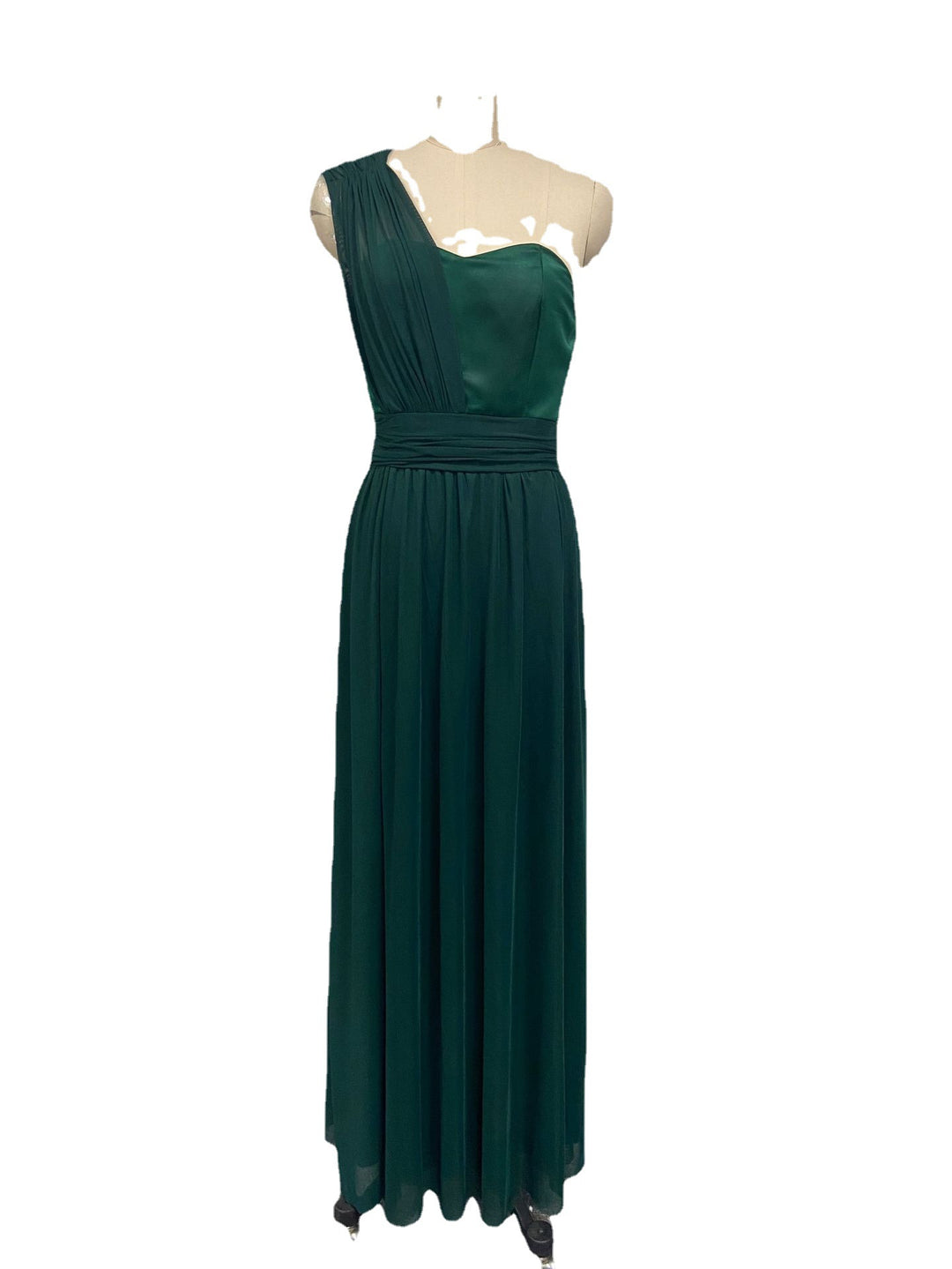 Dame maxikjole med skulderfri snit og flydende chiffon stil