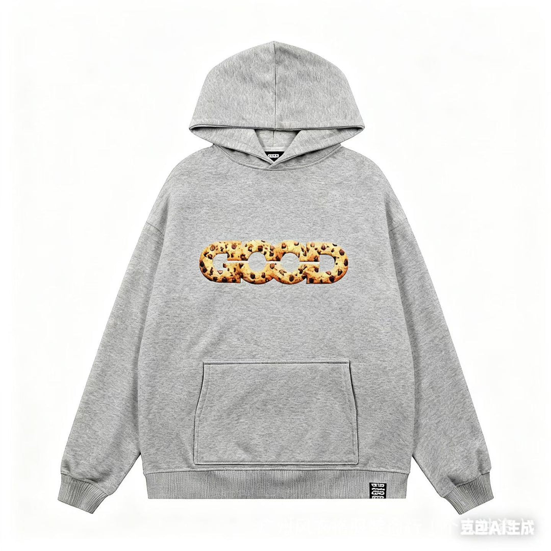 Kvinders hætte sweatshirt med trendy cookie design Skovae