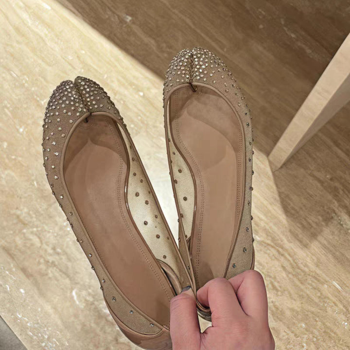 Femme Elegante Strass-prydede Ballerinas Stilla