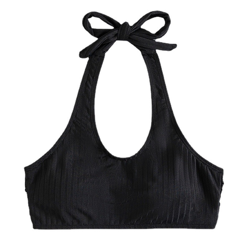 Damer Sporty Crop-Top med ribbet struktur Skovae