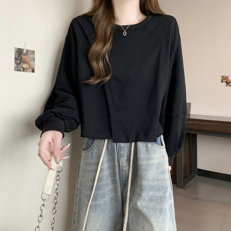 Femme Korte Afslappet Passende Sweatshirt med Puffærmer Stilla