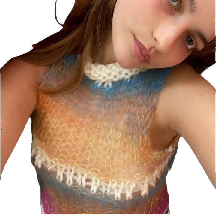 Dame hæklet strik-crop-top Stilla