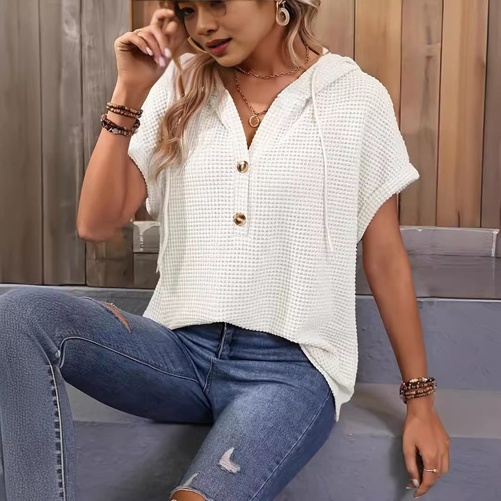 Dame Hætte-Button-Up-Overdel Stilla