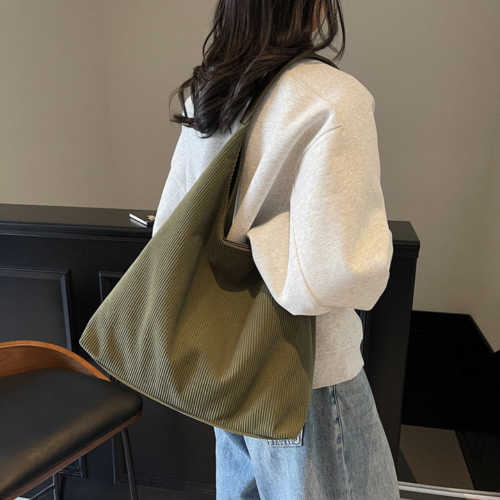 Femme Textureret Stof Slouchy Tote Bag Stilla