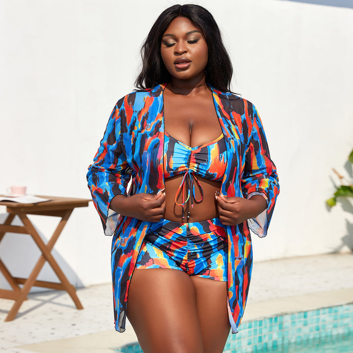 Dame bikini med ærmeløs cover-up jakke Skovae