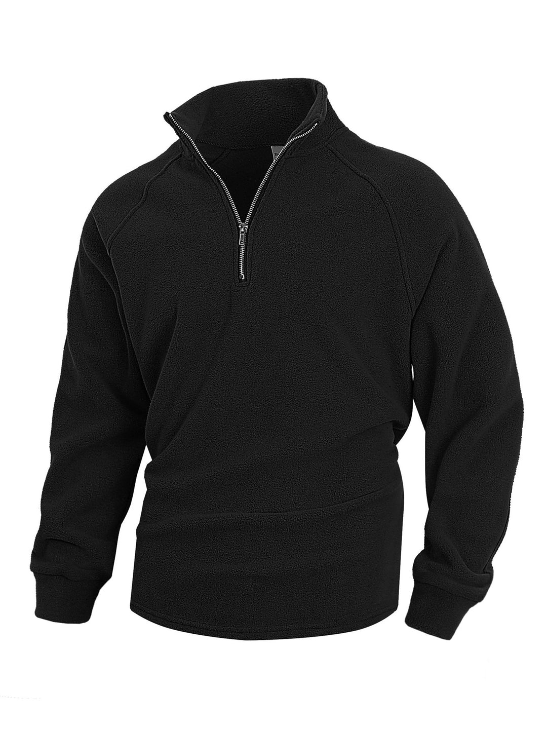 Herren fleece-pullover med halvmeter lynlås og elastiske manchetter Stilla