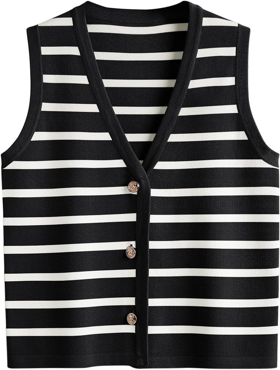 Dame strik cardigan med V-hals og knapper Stilla