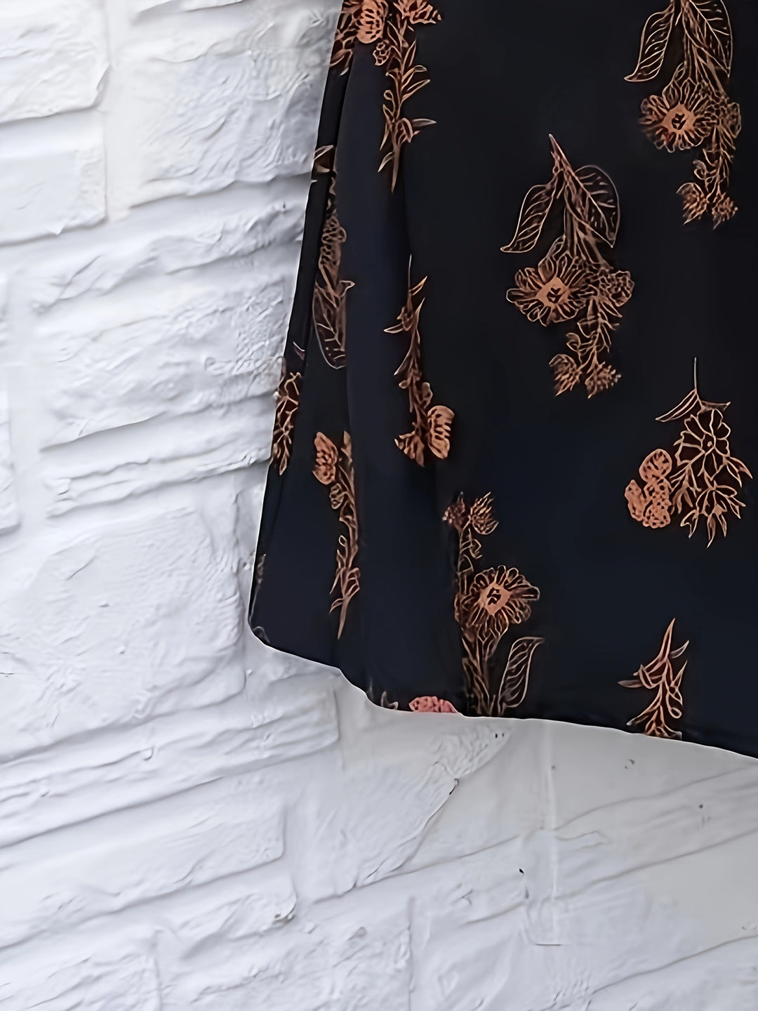 Dame Floral Print Midi Kjole med Bælte Stilla