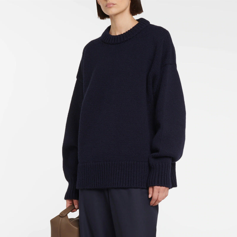 Dame Dejløs Sweater med høj krave og afslappet snit Stilla