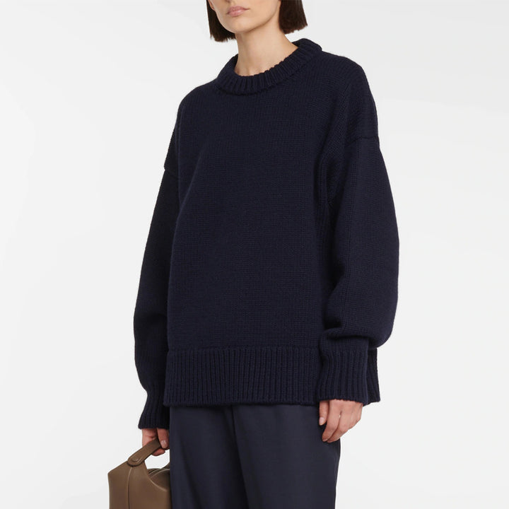 Dame Dejløs Sweater med høj krave og afslappet snit Stilla