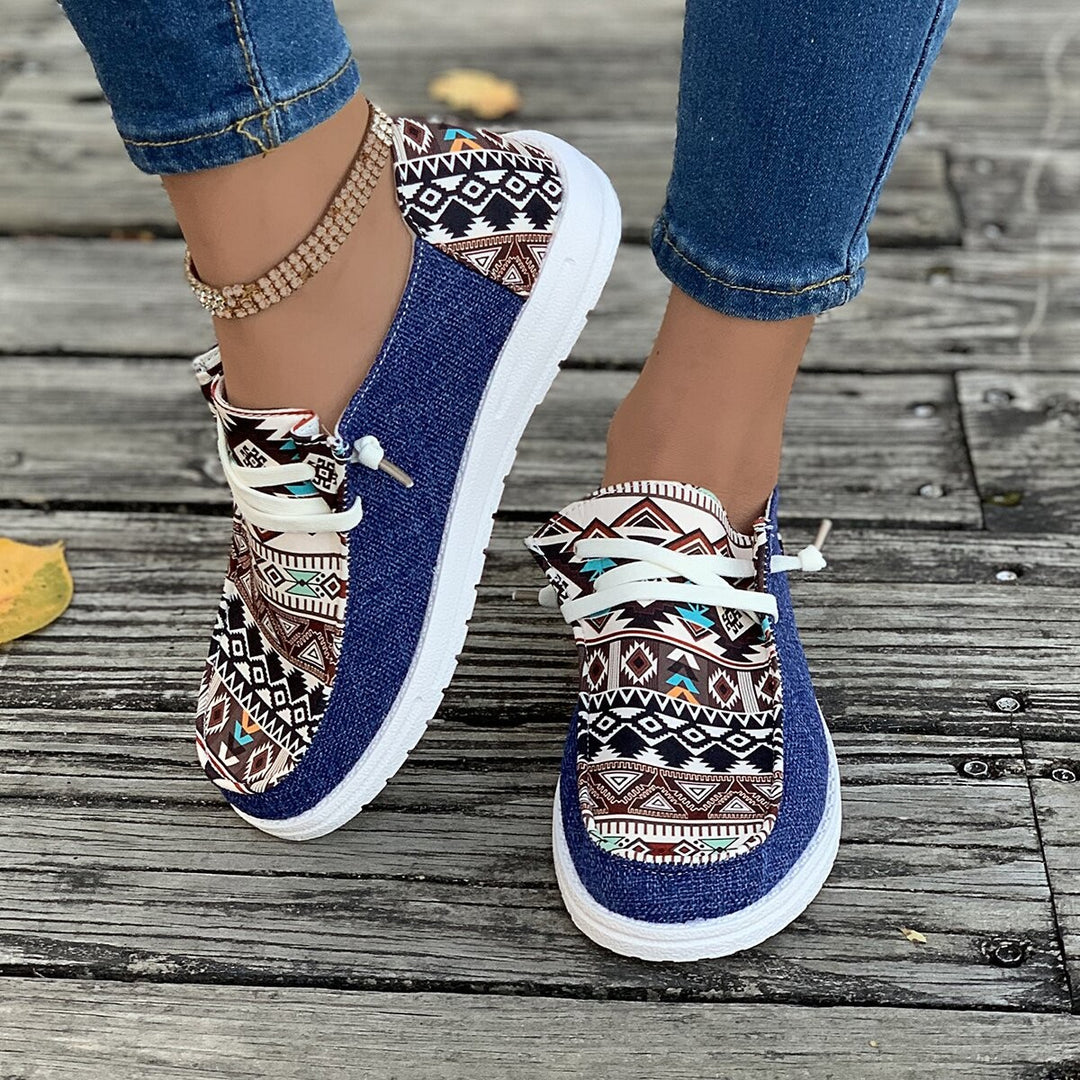 Dame mode fritids-sneakers med etnisk mønster Stilla
