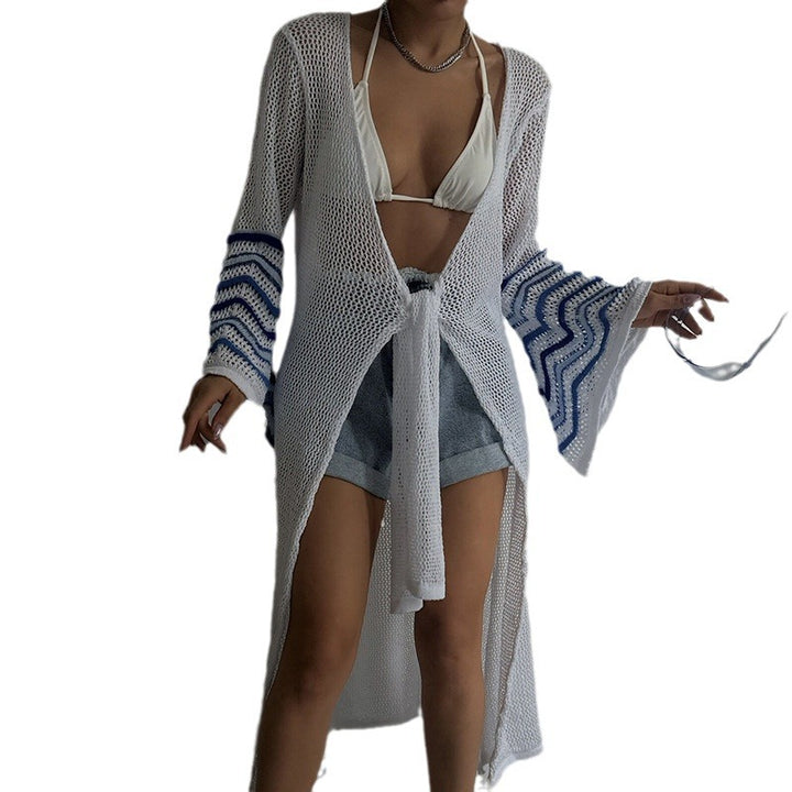 Dame luftig net-kimono med moderne ærmedesign Stilla